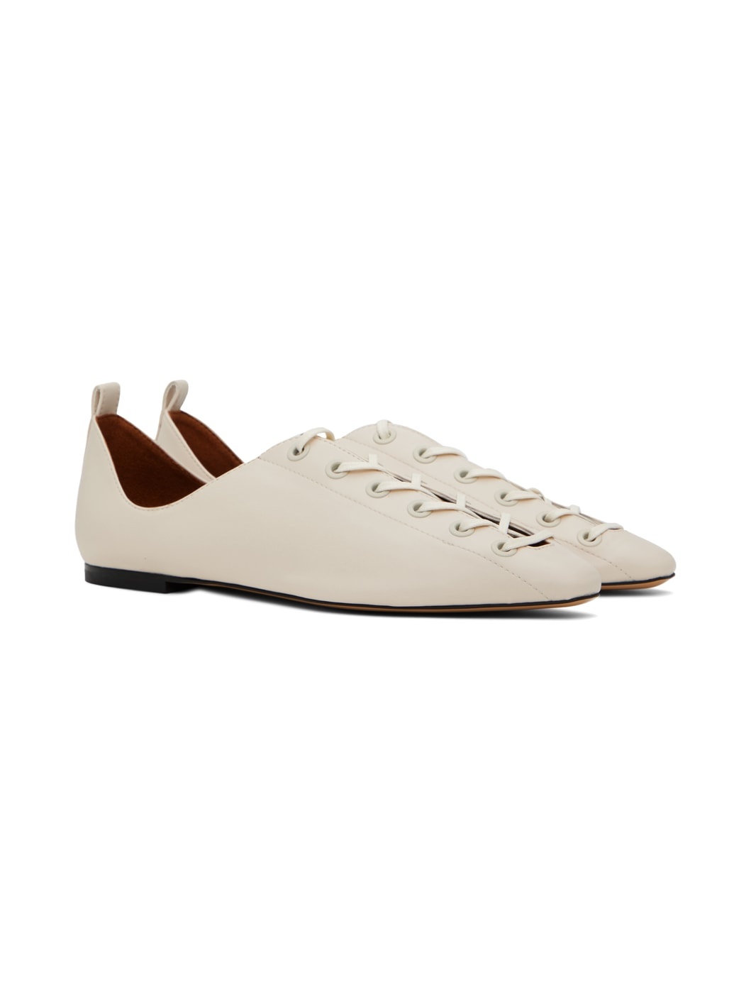 Off-White Terra Laced Alter Mat Ballerina Flats - 4