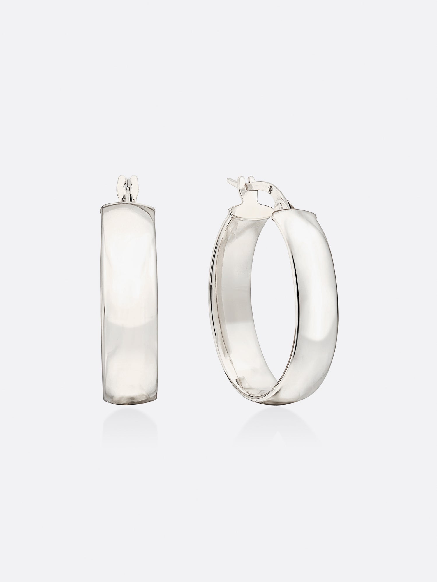 Icons White Gold Oval Hoop Earrings - 1