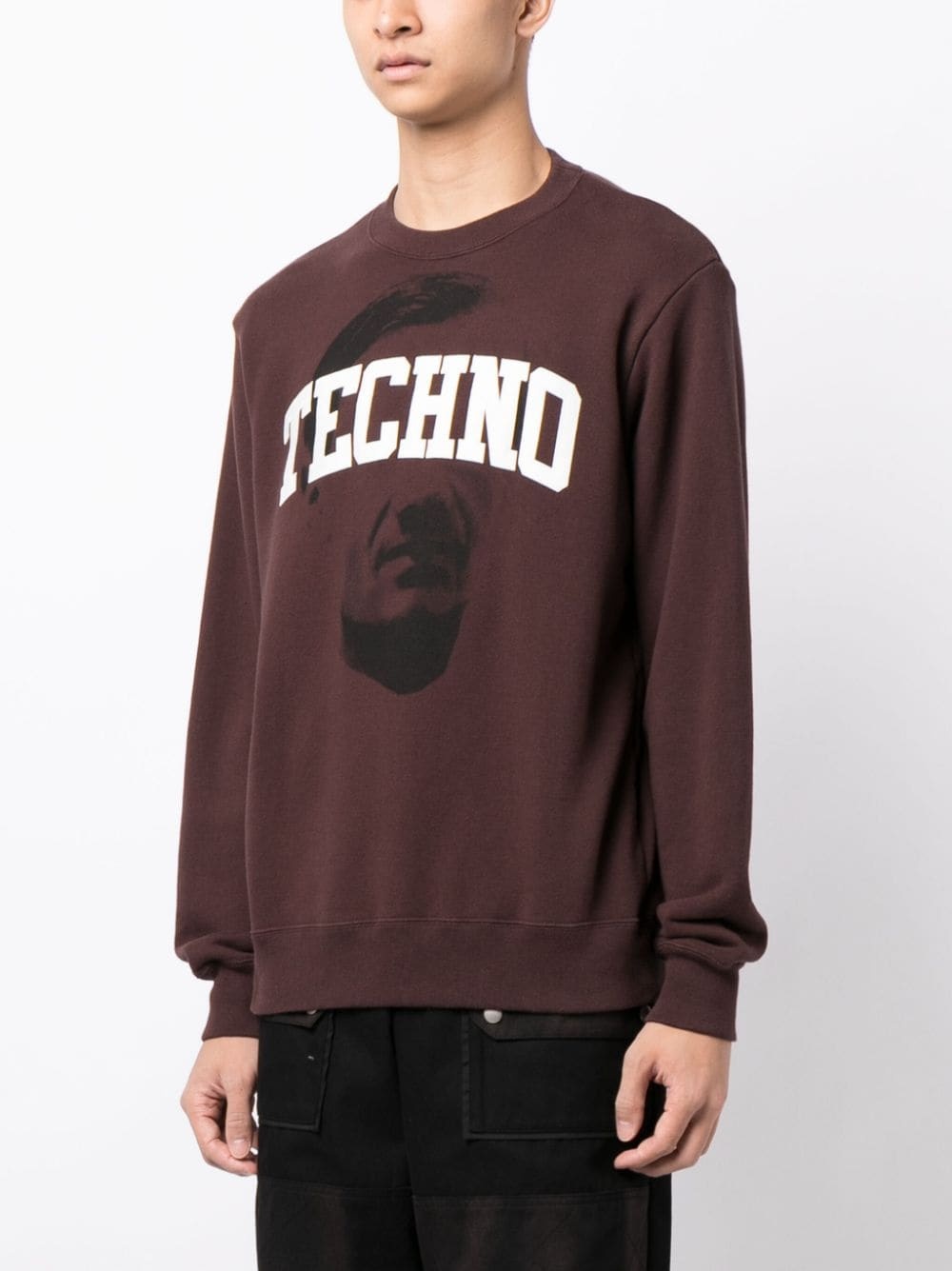 slogan-print cotton sweatshirt - 3
