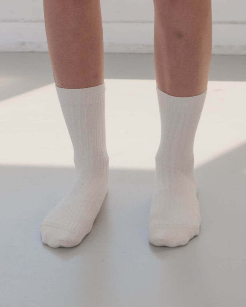 Rib Overankle Socks - Organic Cotton Rib 1