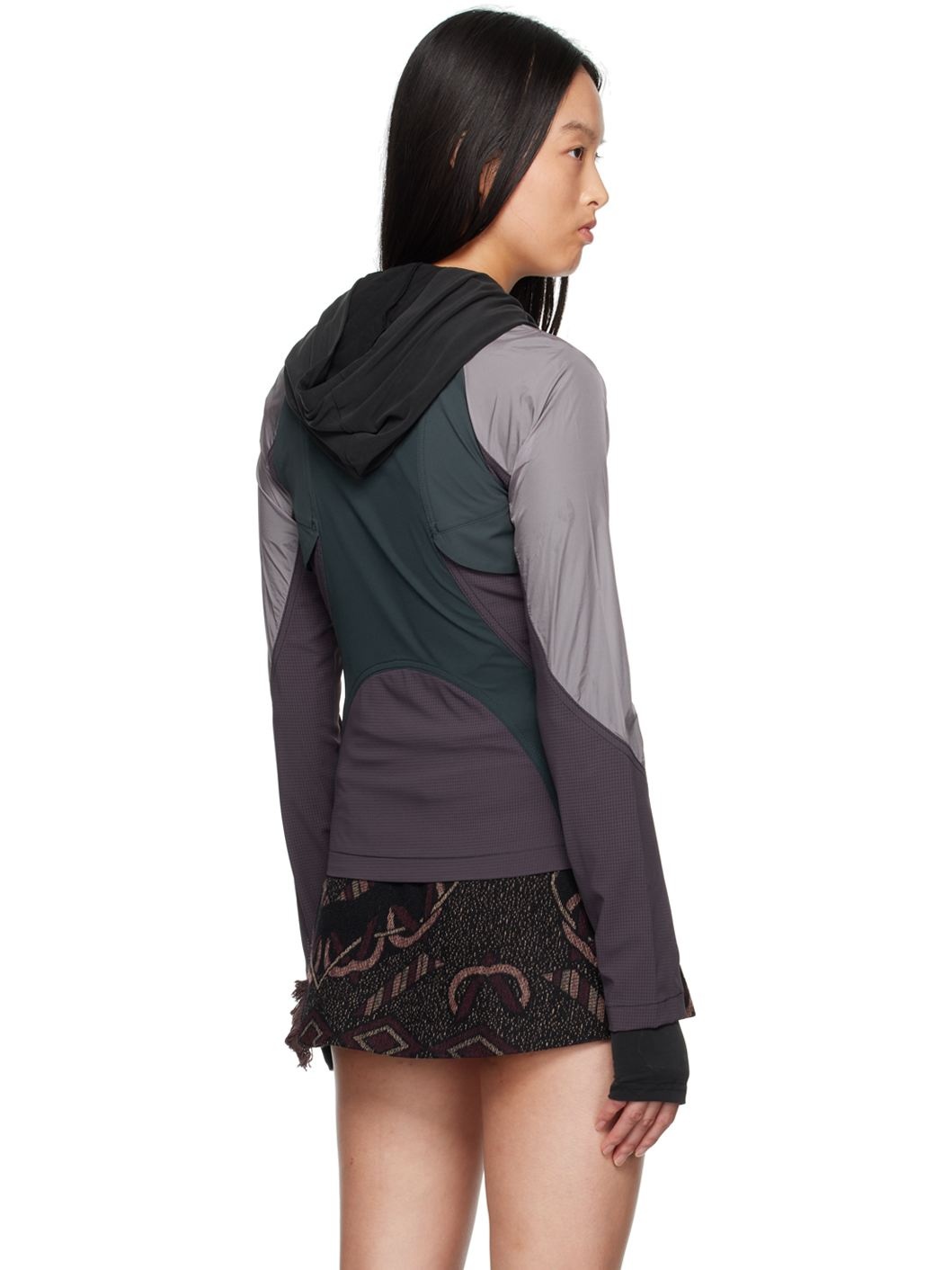 Purple Paneled Windbreaker Jacket - 3
