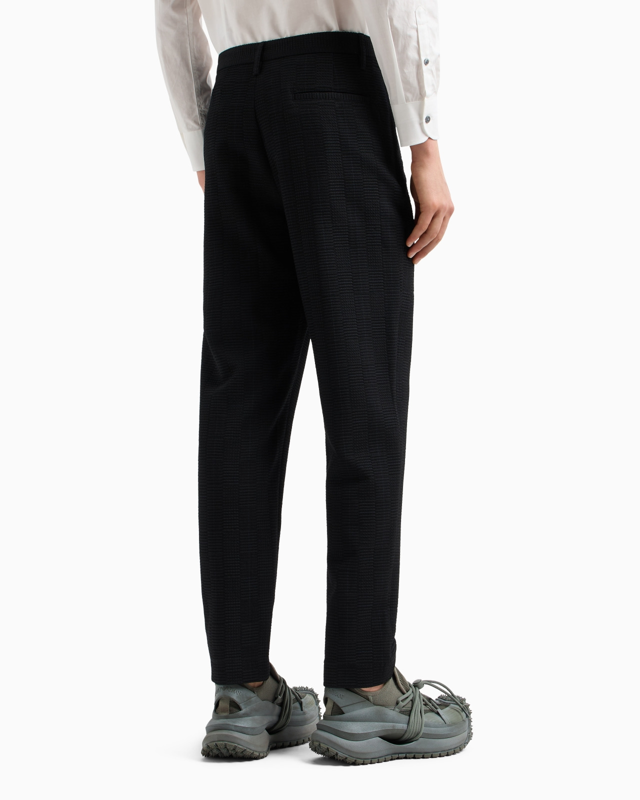 VIRGIN-WOOL TROUSERS WITH 3D-EFFECT WEAVE - 3