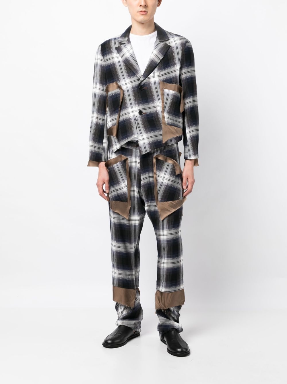 asymmetric plaid-check blazer - 2