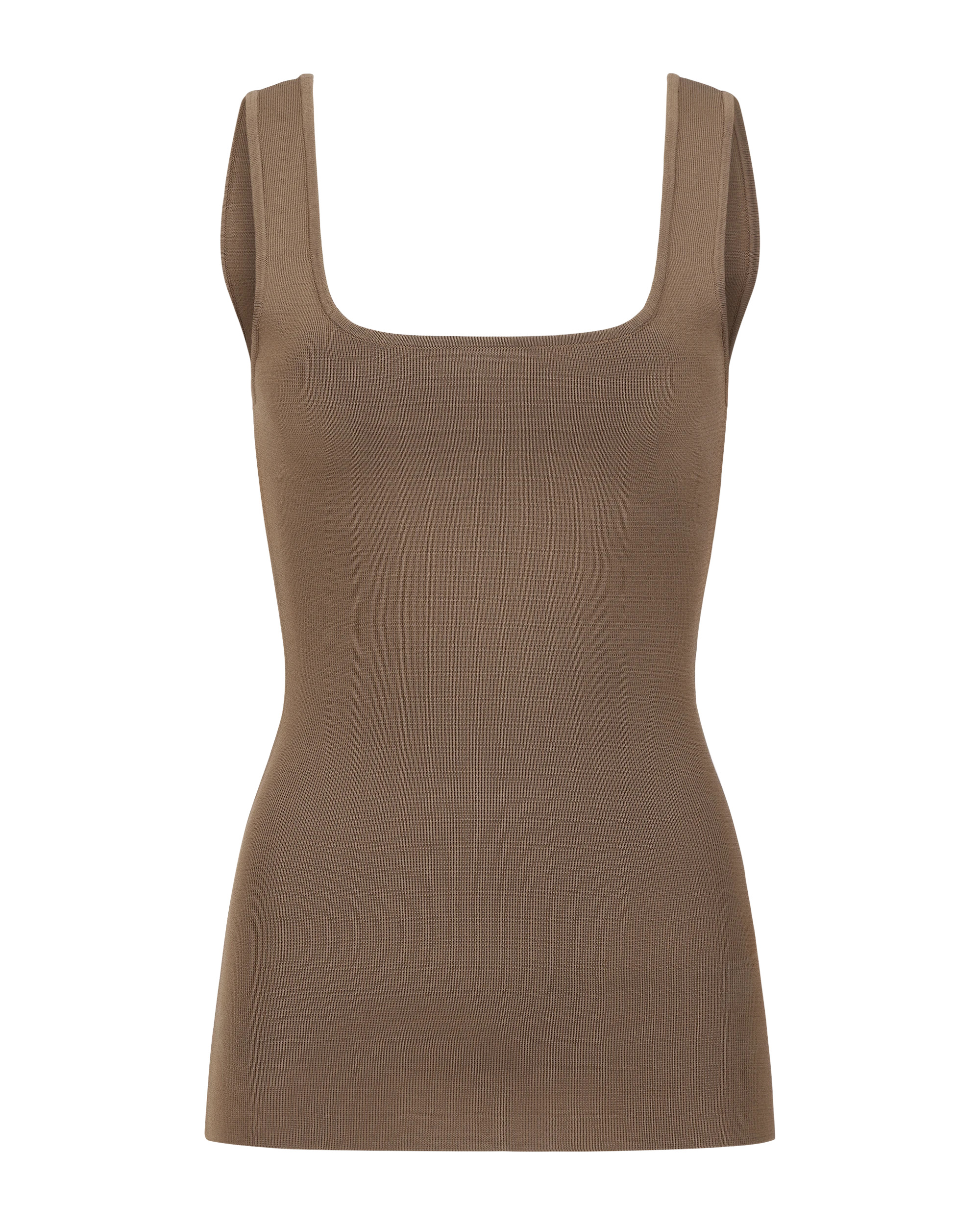 SQUARED NECK TOP TAN - 4