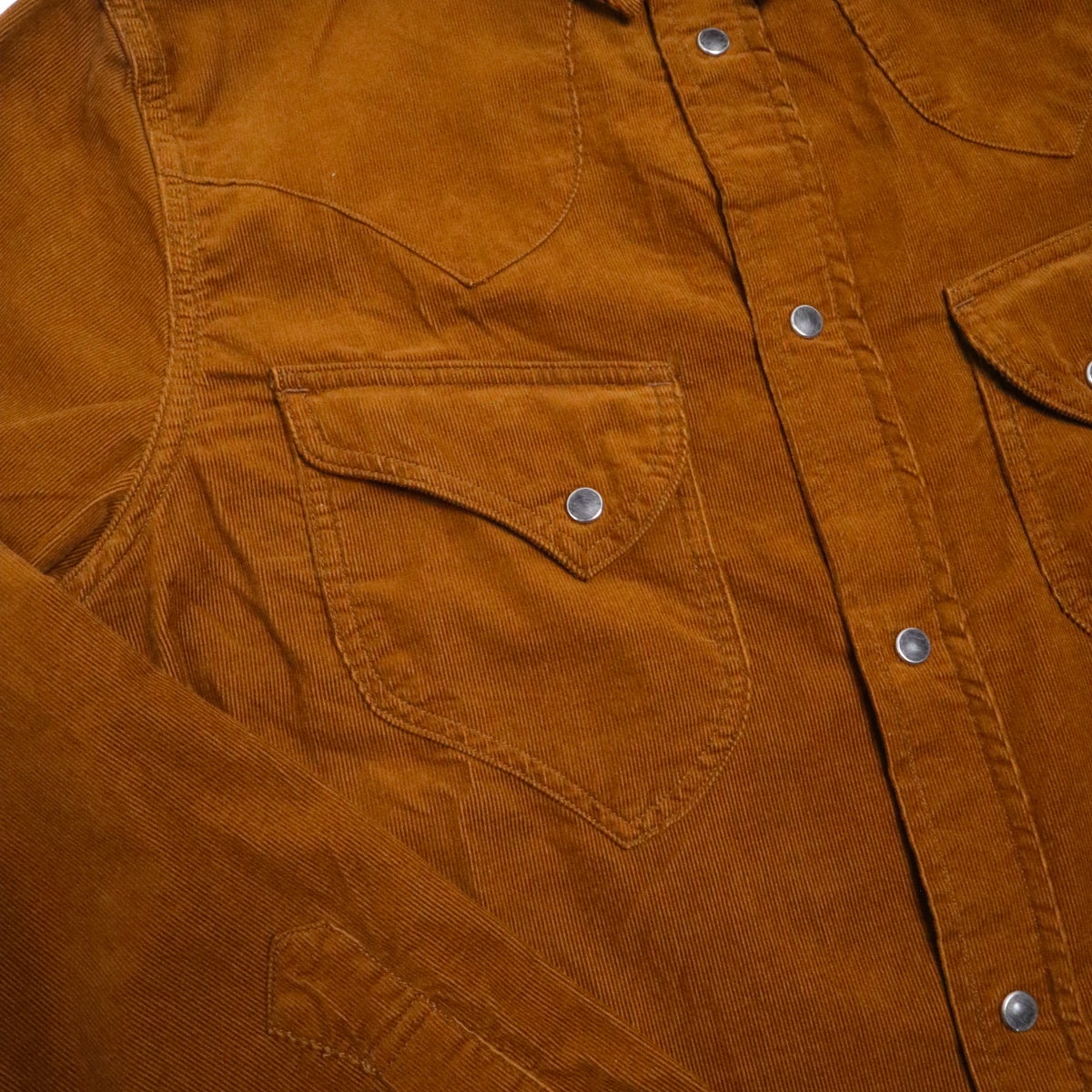 2230 Corduroy Curved Pocket Shirt Camel - 3