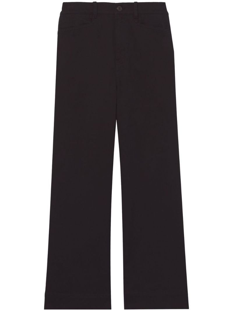 cropped cotton twill culottes - 1