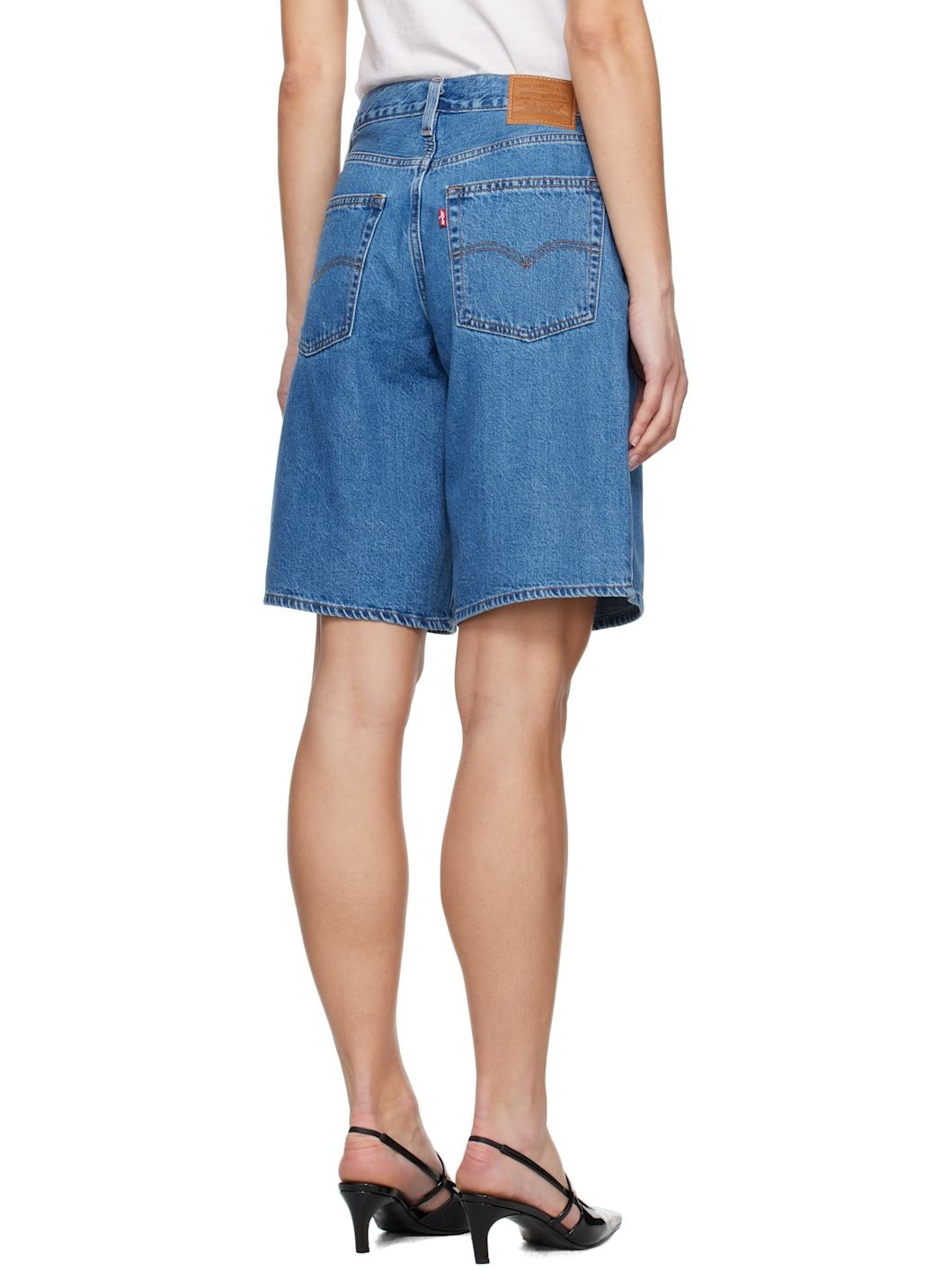 Blue Baggy Dad Denim Shorts - 3