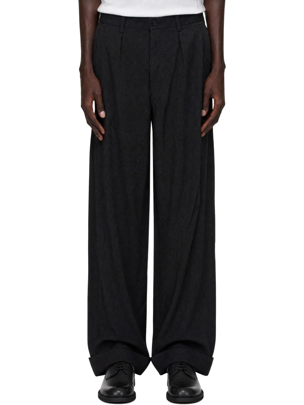 Gray Herringbone Trousers - 1