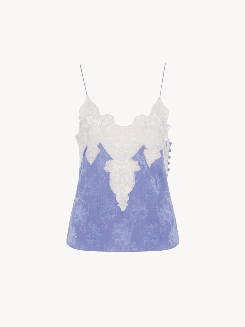 CAMISOLE TOP IN SILK JACQUARD & LACE 1