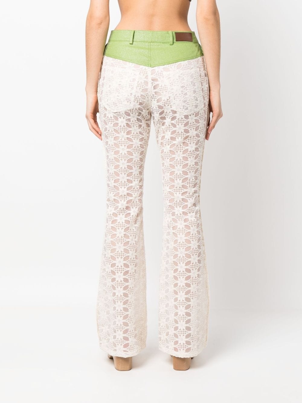 panelled flared trousers - 4