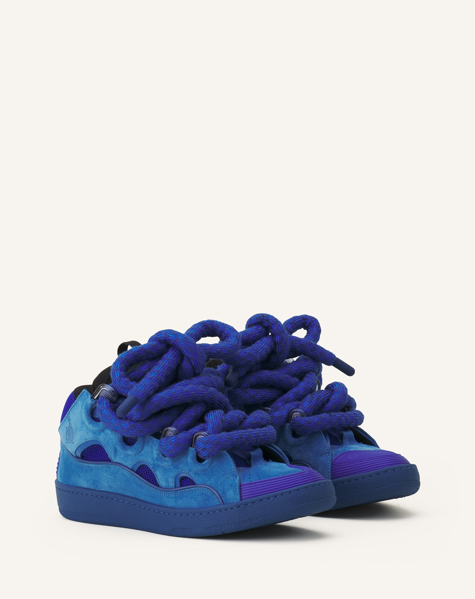 CURB SNEAKERS IN LEATHER WITH SNAKE LACES - 2