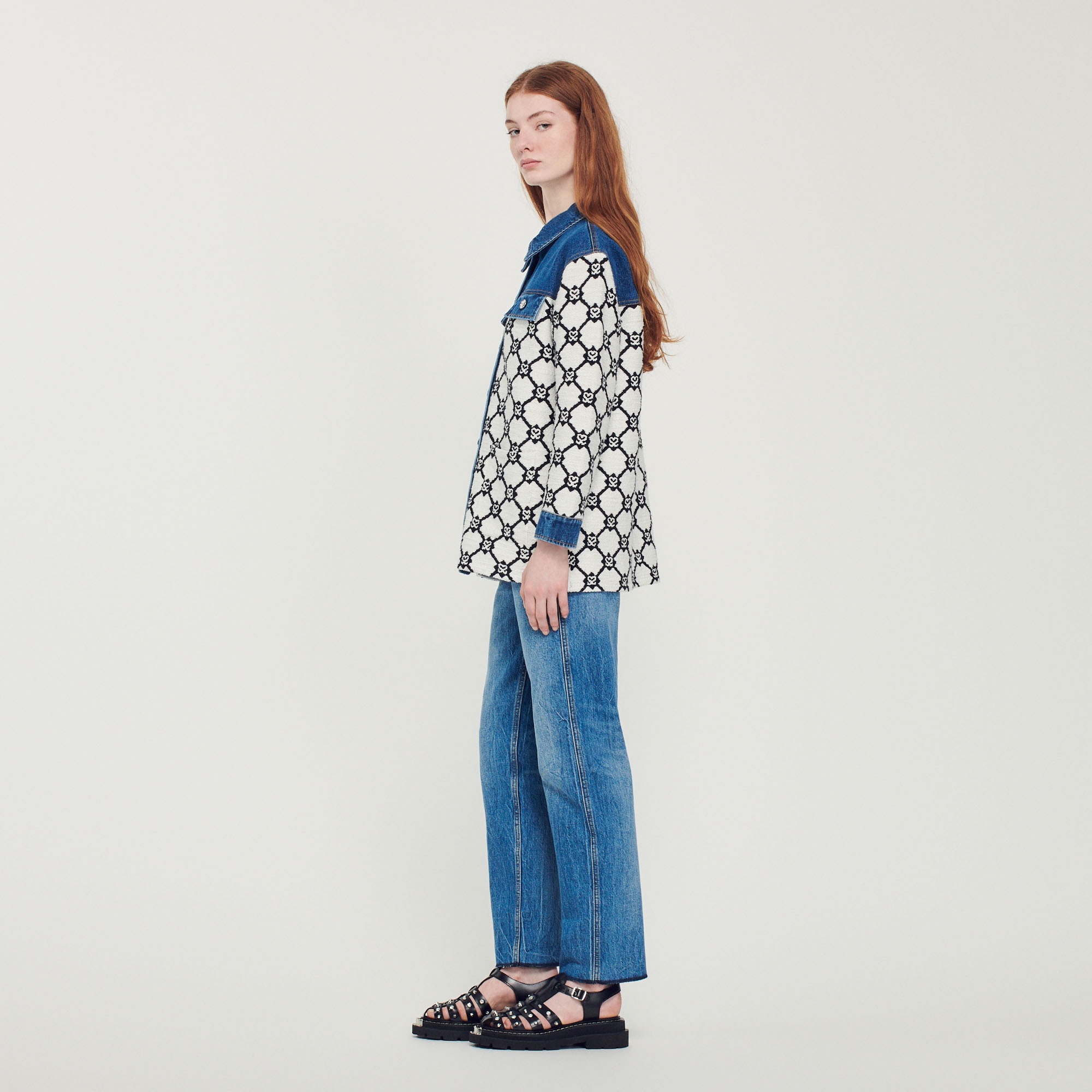 Knit and denim coatigan - 7