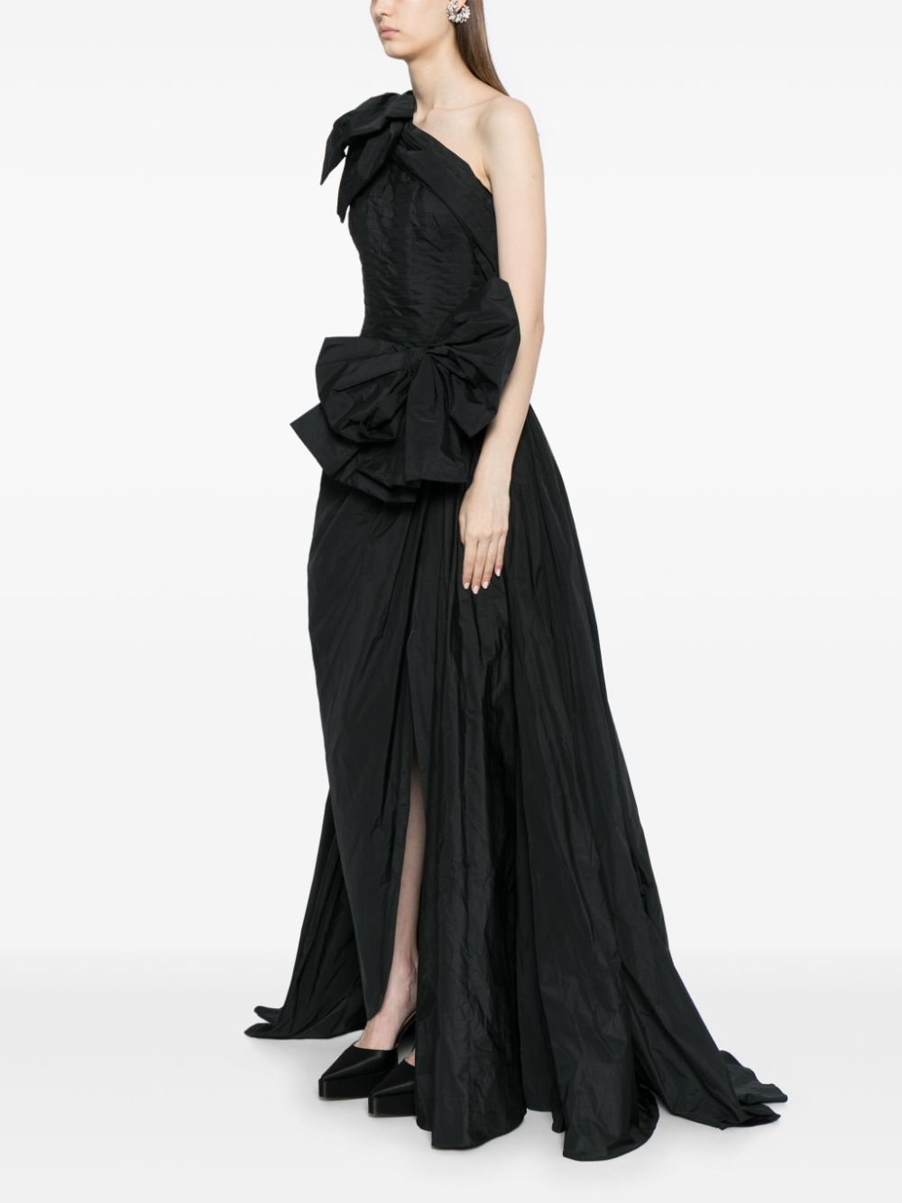bow-detail silk gown - 3