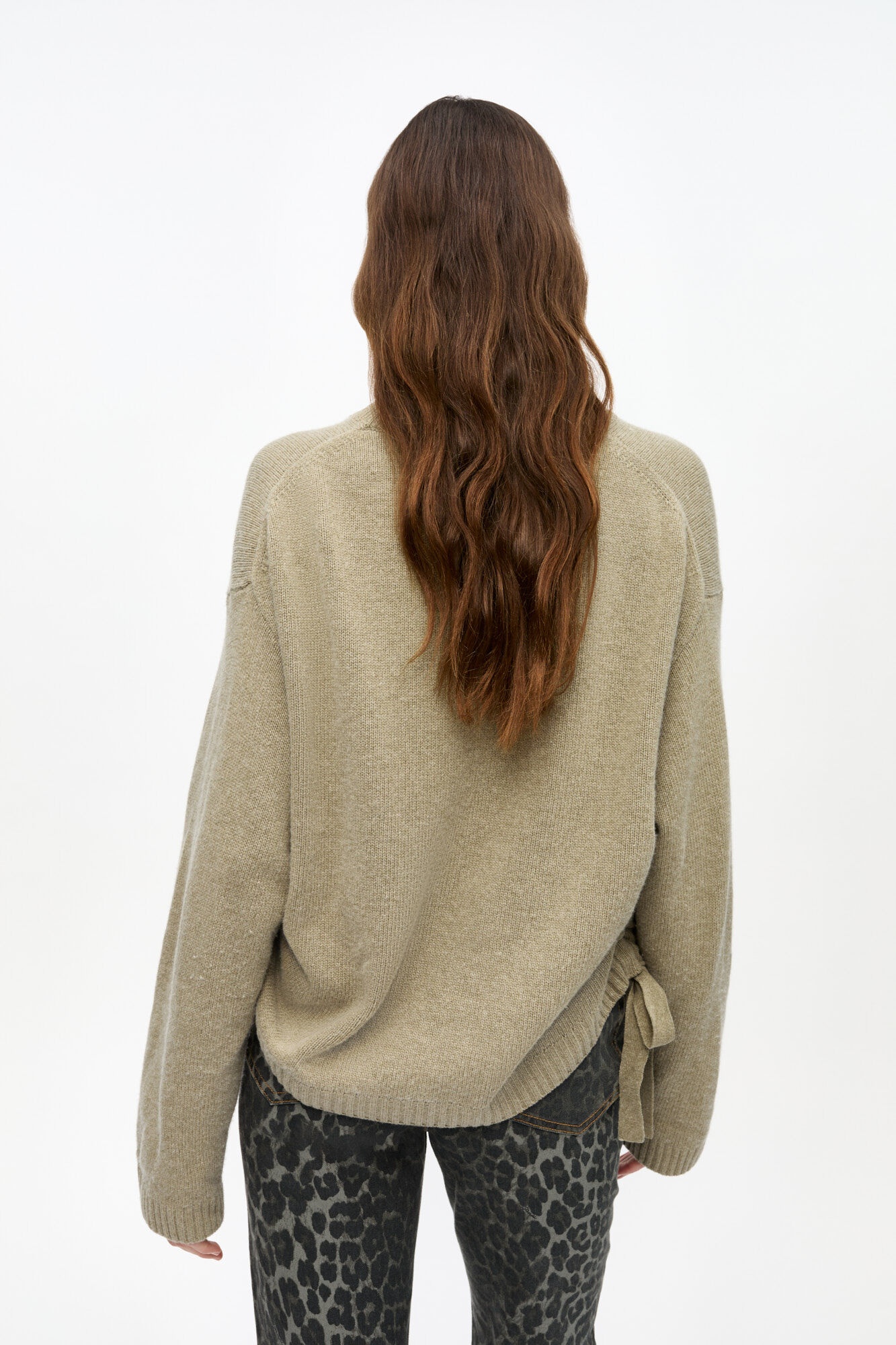 BROWN FUTURE WOOL MIX OVERSIZED SWEATER - 4