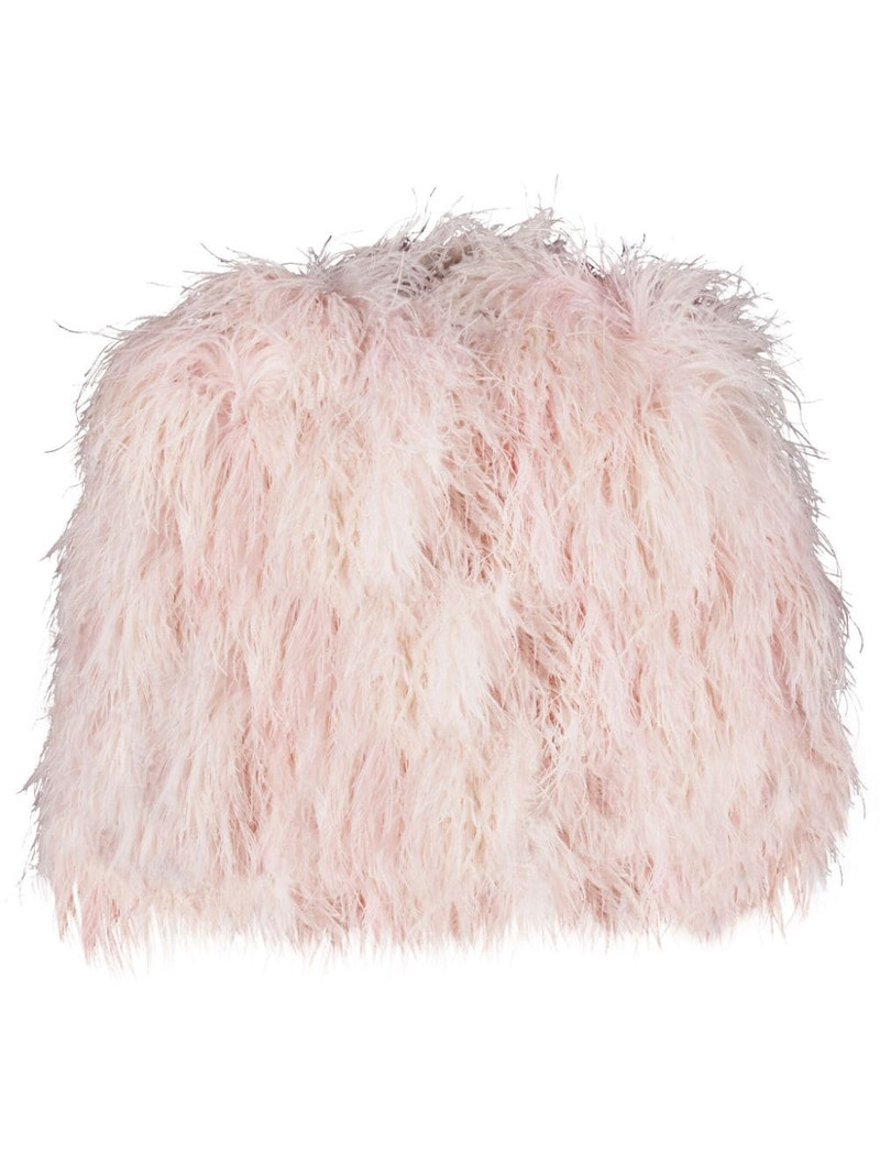 feather-detail cropped jacket 1