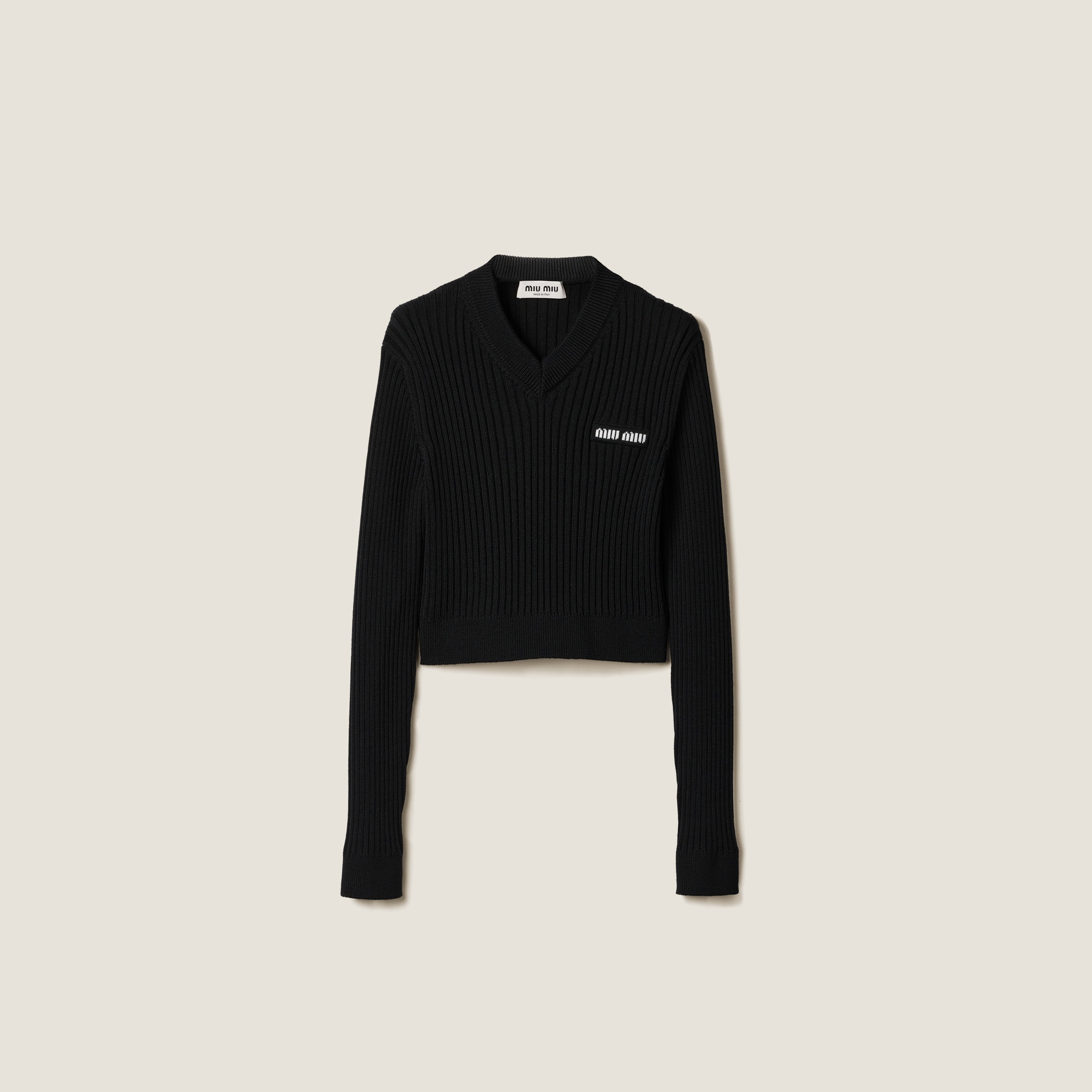 Cropped wool sweater - 1