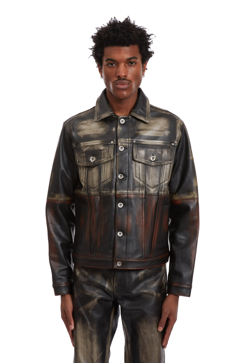 OMBRE LEATHER TRUCKER JACKET 3
