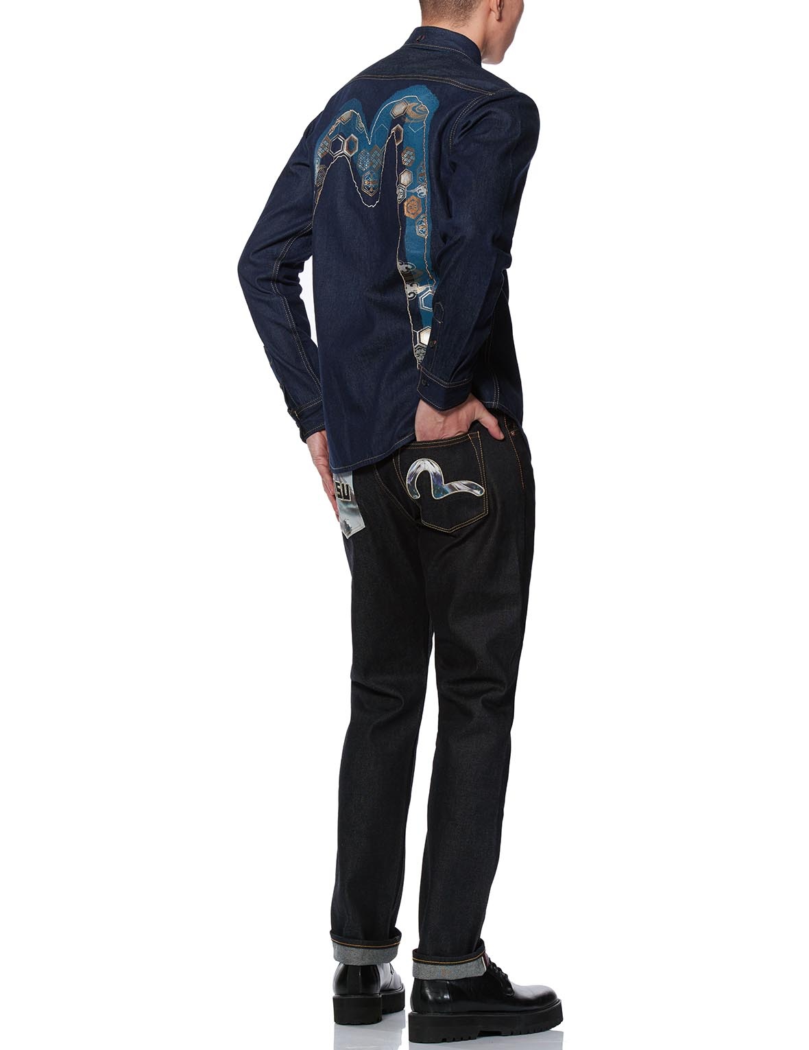 DOUBLE DAICOCK DENIM SHIRT - 5