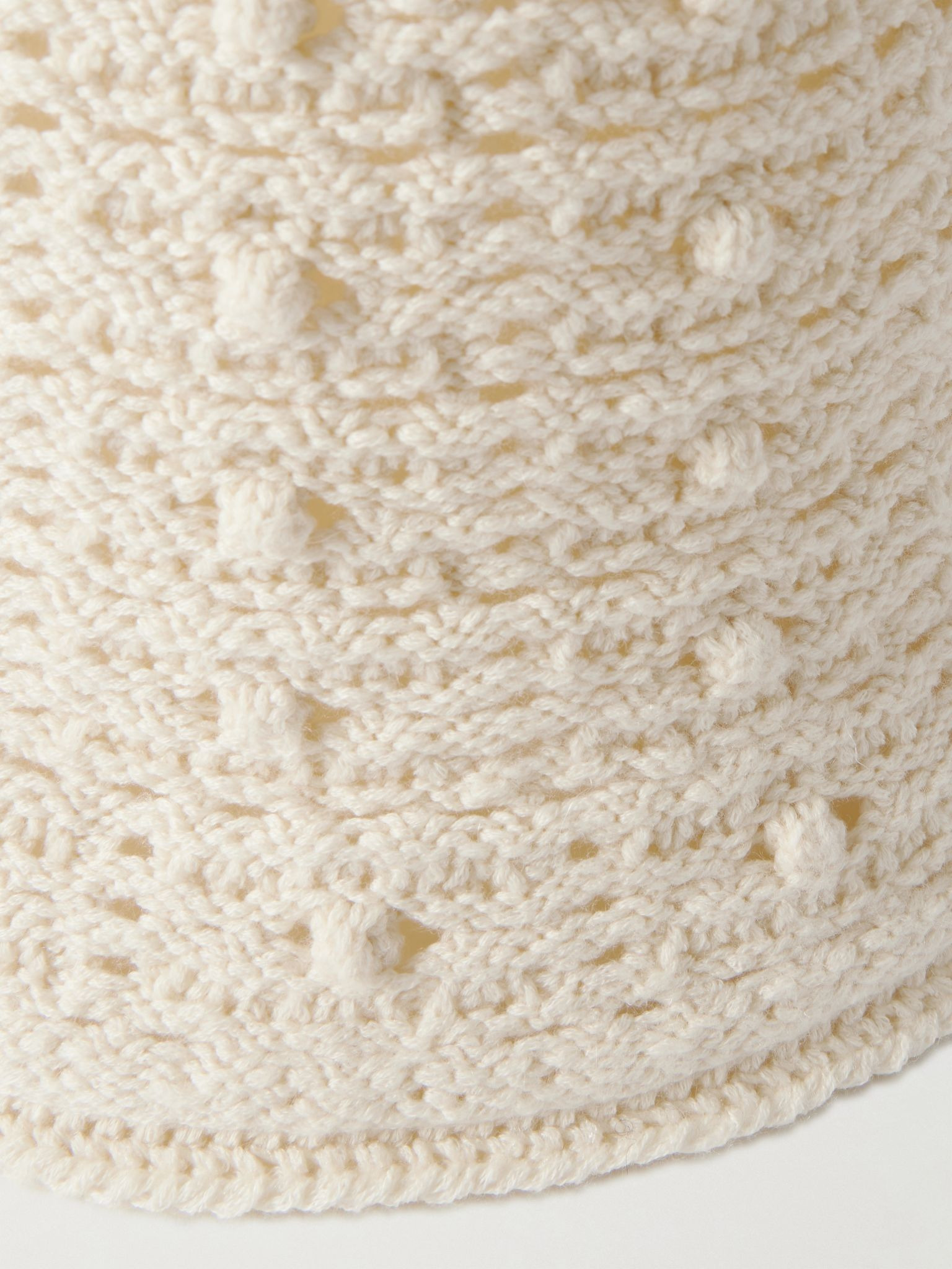 Arola crocheted cashmere-blend bucket hat White - 3