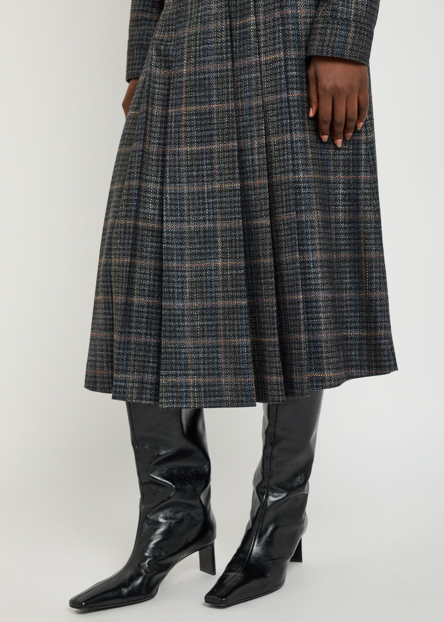 Gabriela Hearst Wesley Plaid Tweed Midi Skirt - 5
