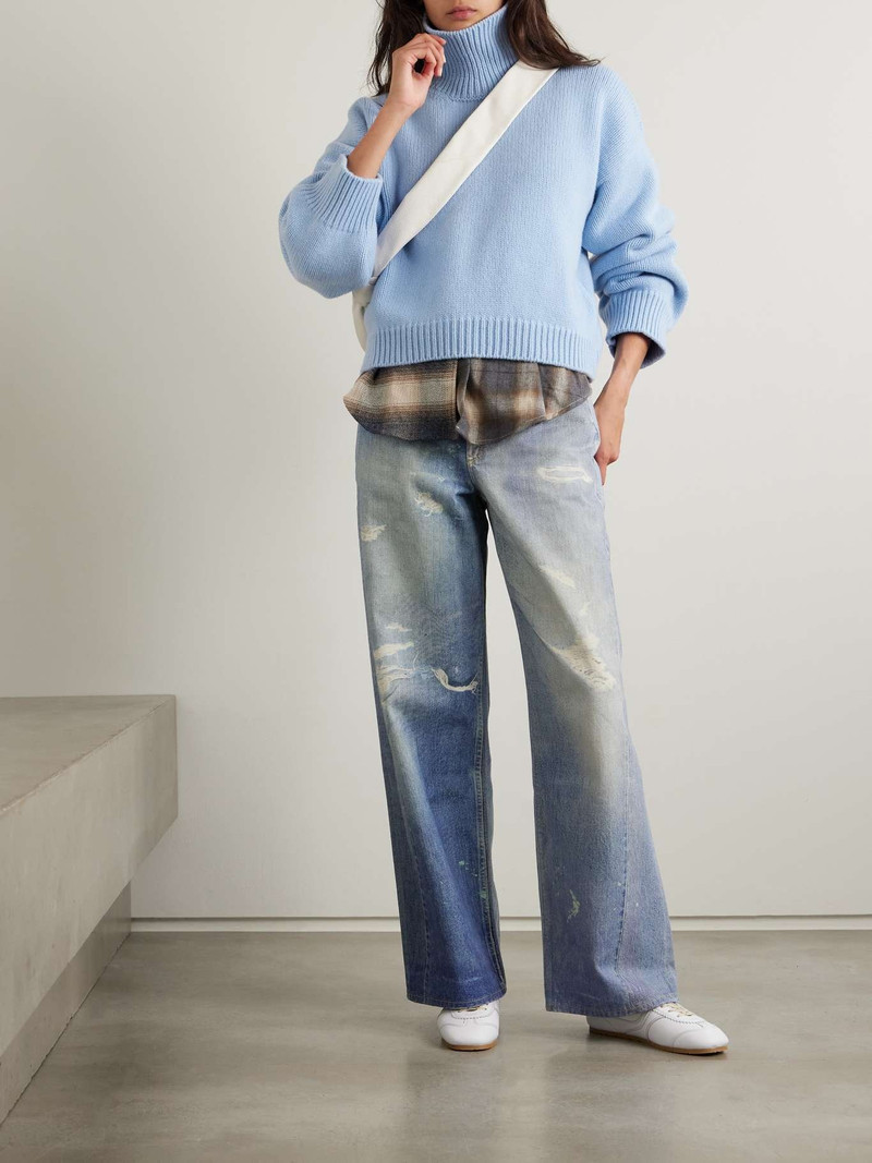 &DAUGHTER Caragh oversized cropped wool sweater Light blue outlook
