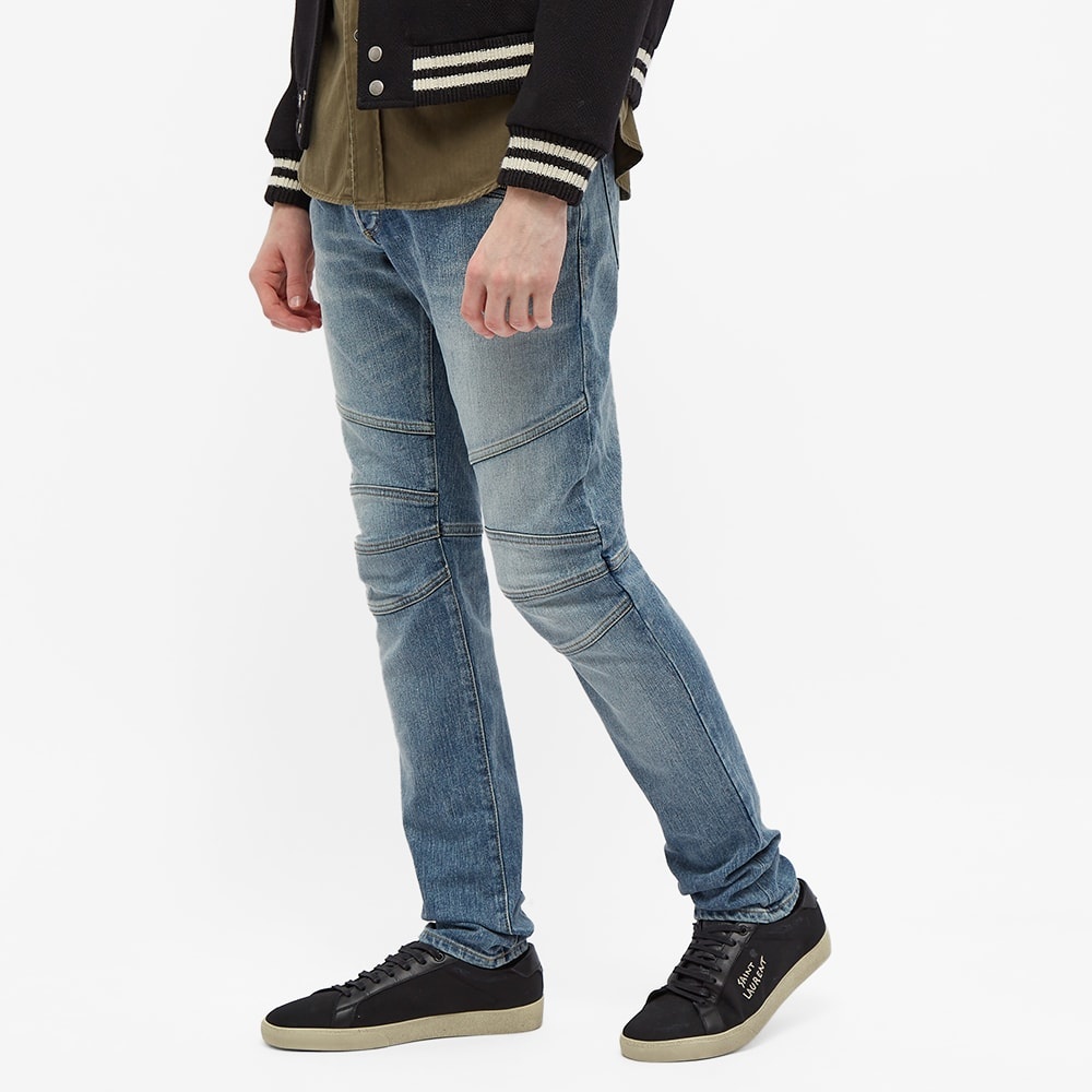 Balmain B Embroidered Washed Biker Jean - 4