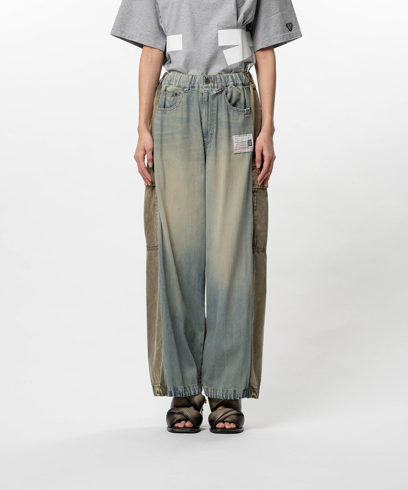 Front Back Combined Denim Pants 6