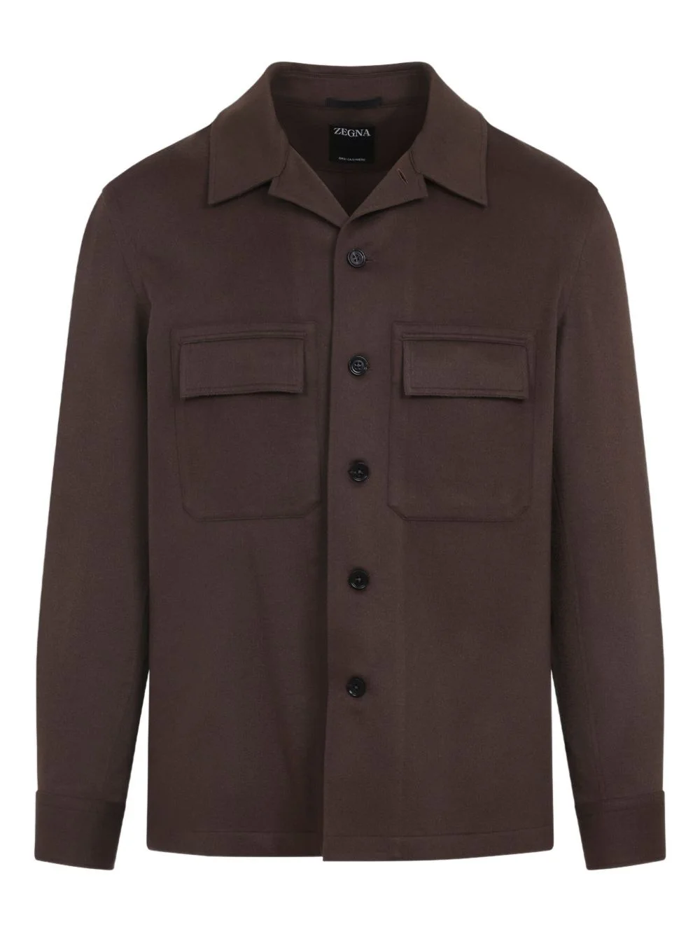 double-pocket cashmere shirt jacket - 1