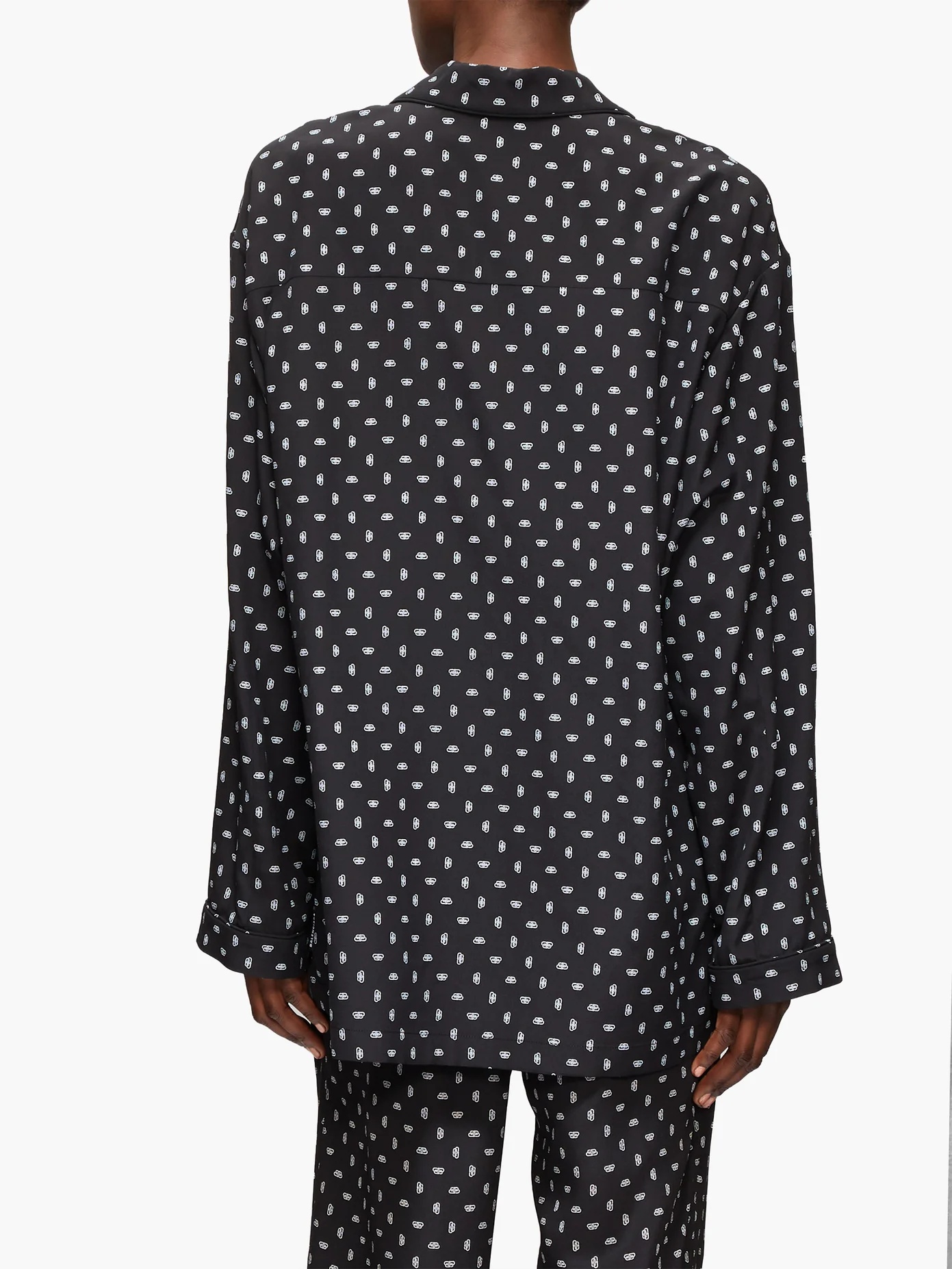 Oversized BB logo-print crepe blouse - 5