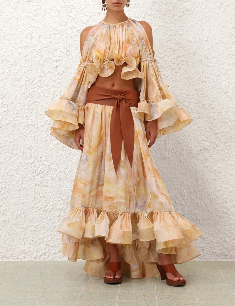 Zimmermann BALANCE FLOUNCE MAXI SKIRT outlook