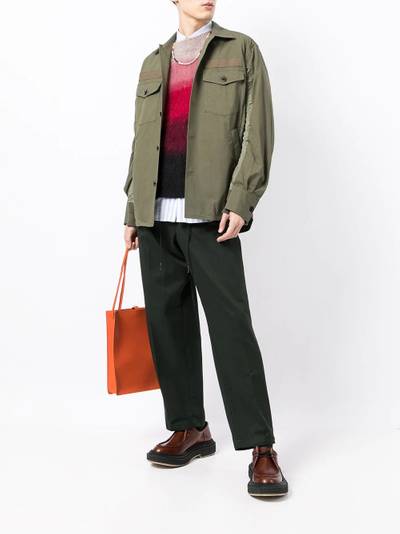 sacai x Grosgrain pressed-crease chinos outlook