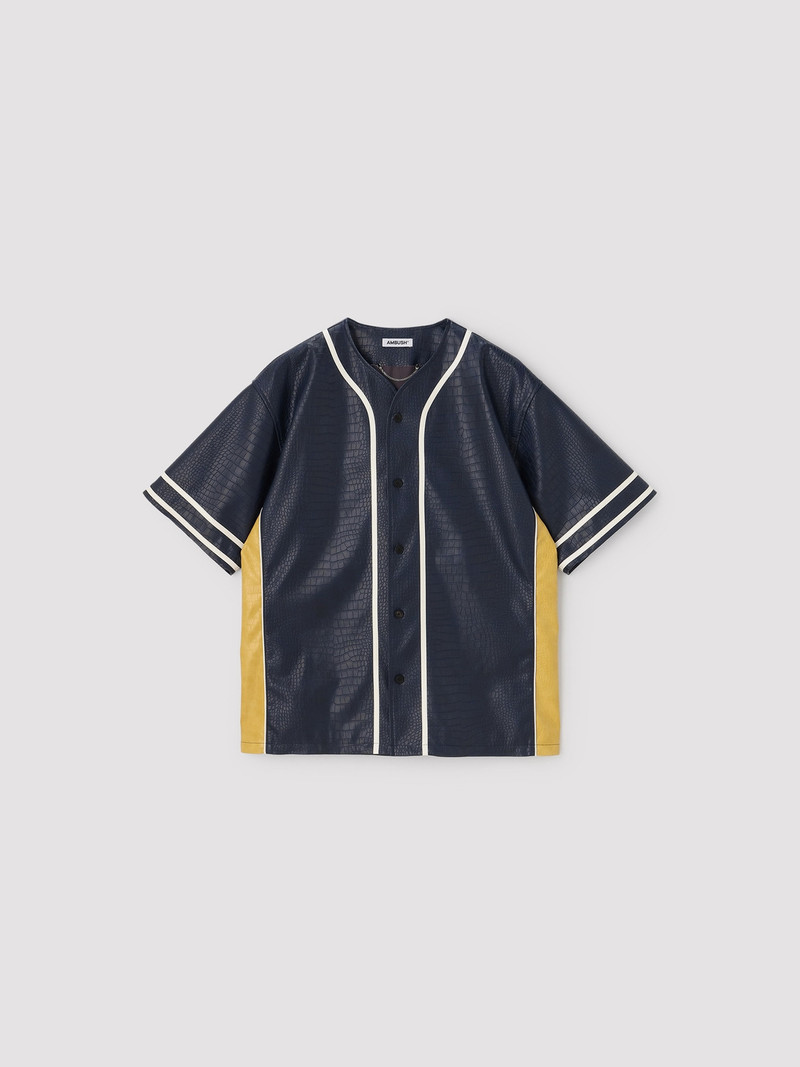 FAKE CROCODILE LEATHER BASEBALL SHIRT 1