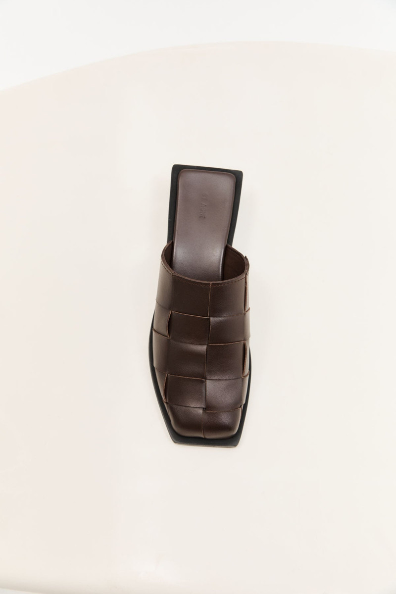 ST. AGNI Woven Mules - Chocolate outlook