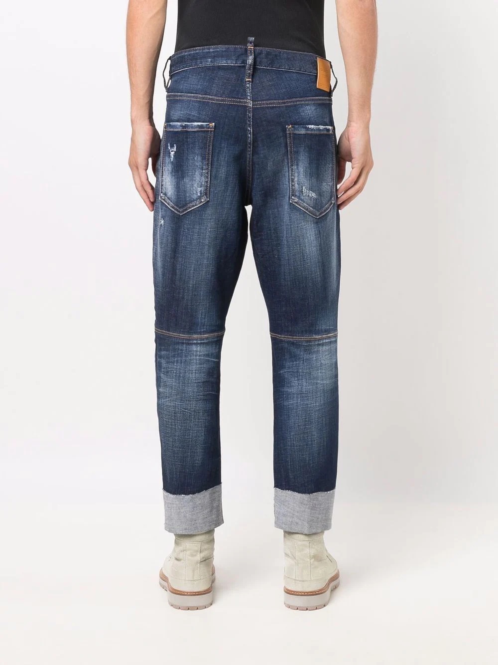 mid-rise straight leg jeans - 4