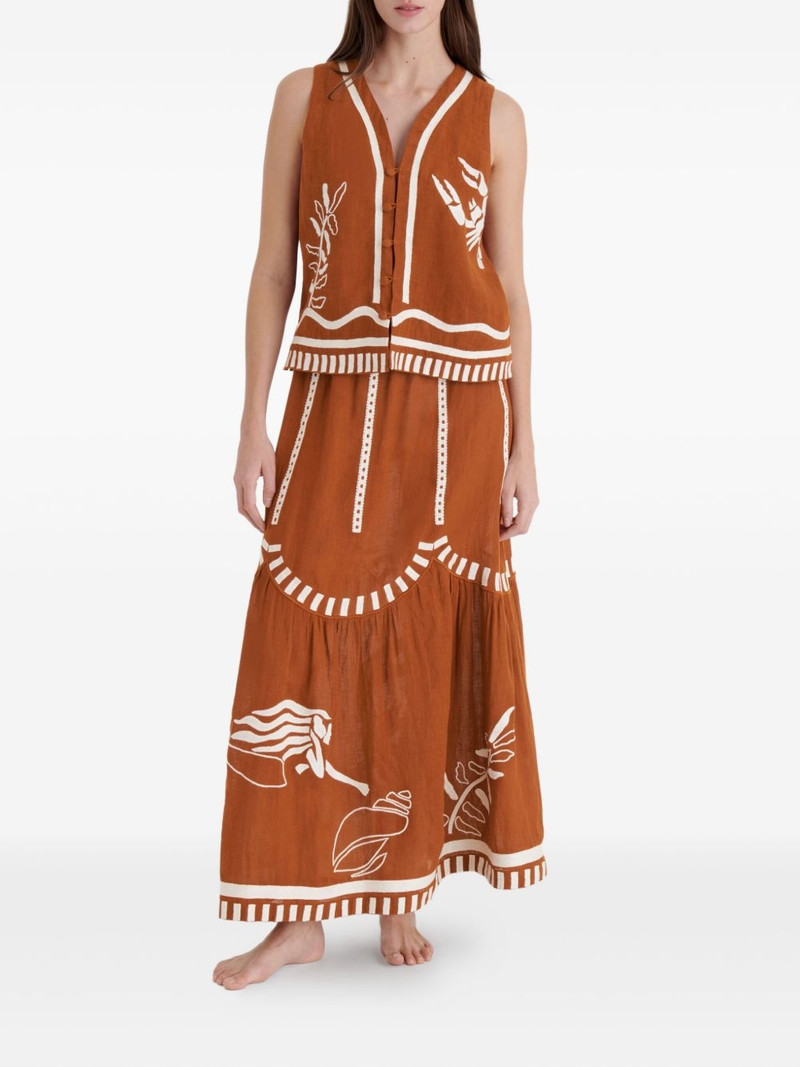ERES Oursin embroidered sleeveless vest outlook