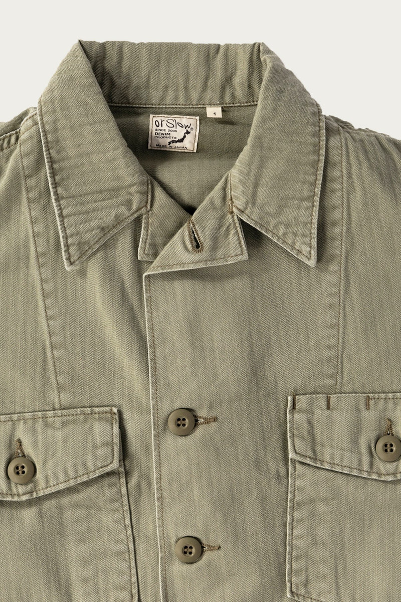 orSlow 4 Pocket U.S. Army Shirt Jacket - Green outlook