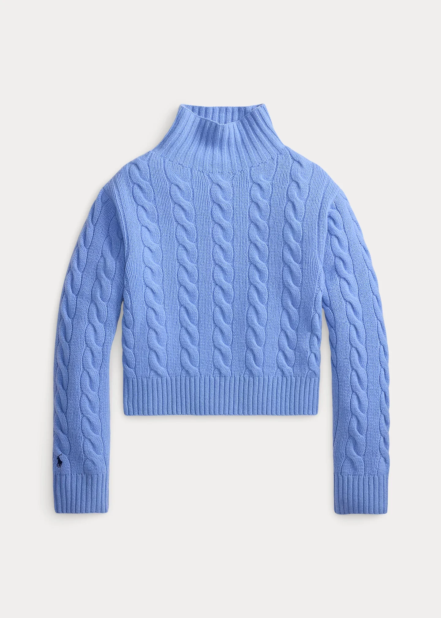 Cable-Knit Wool-Cashmere Turtleneck - 1