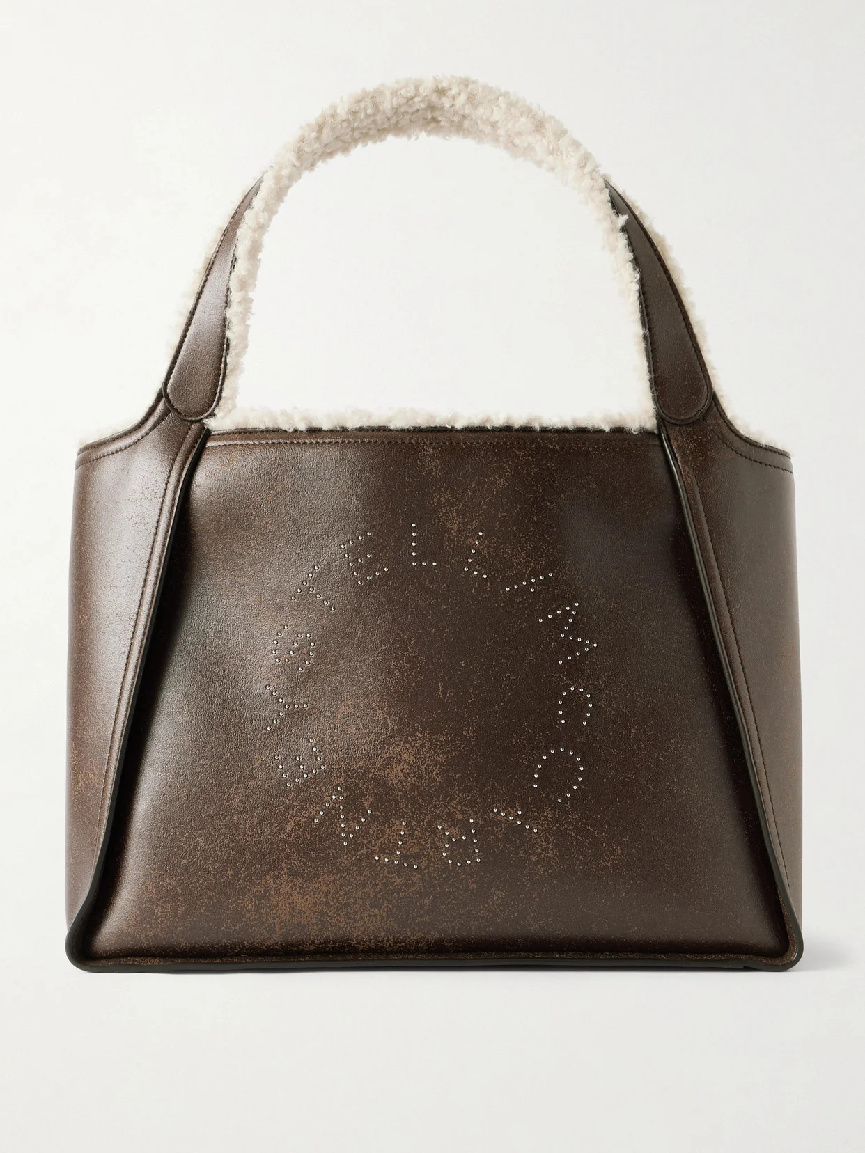 Embroidered Fleece-trimmed Vegetarian Tote - 1