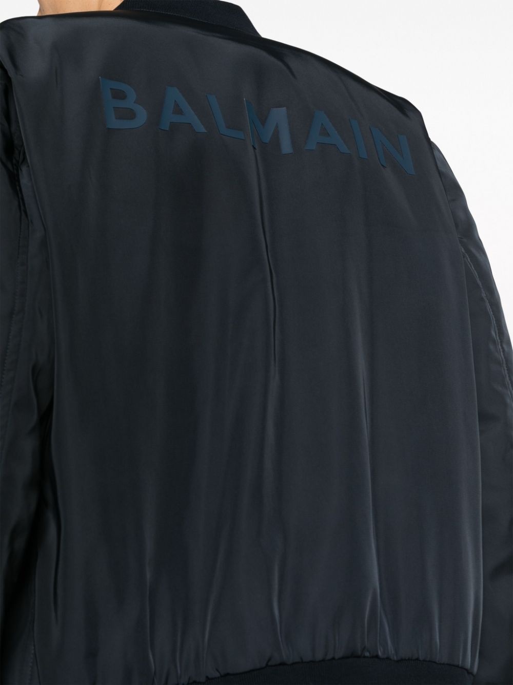 logo-applique zipped bomber jacket - 5