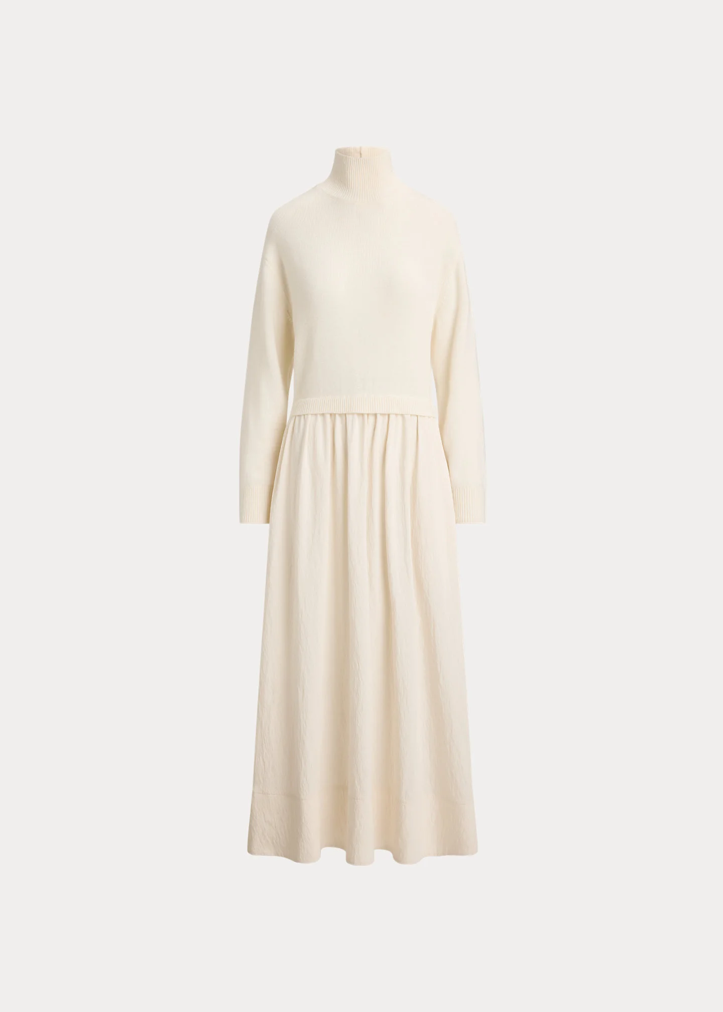 Wool-Bodice Crepe Dress - 1