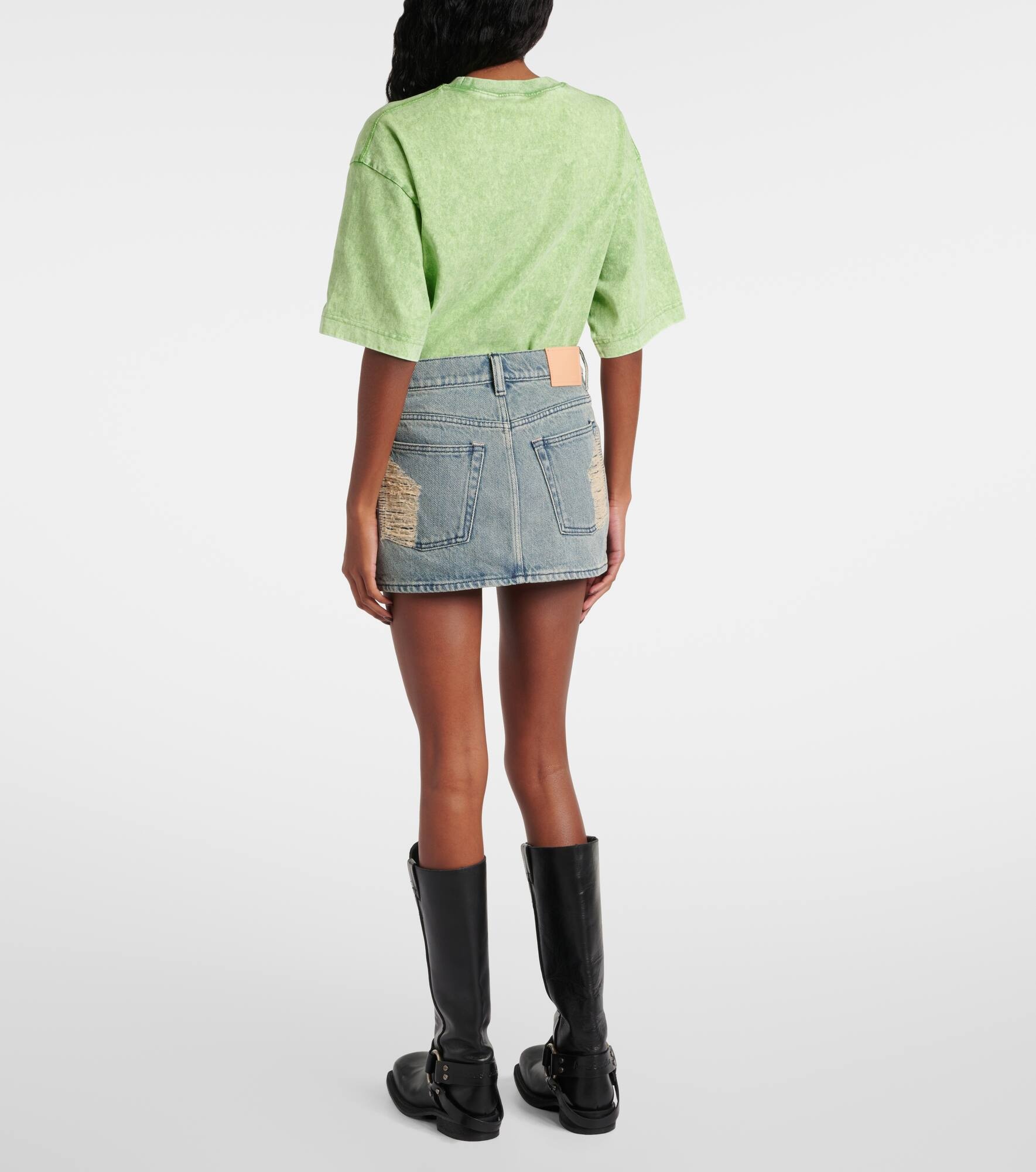 Macaria distressed denim miniskirt - 3
