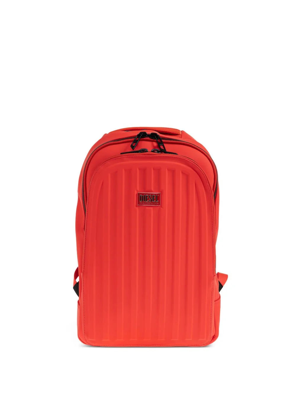 ribbed logo-plaque backpack - 1