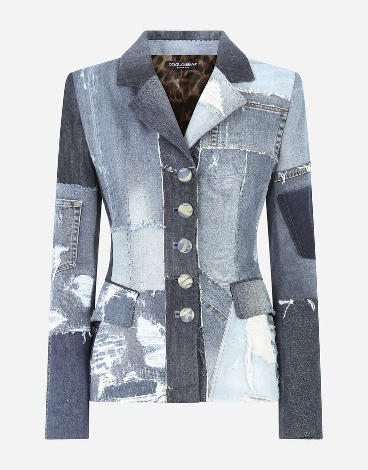 Single-breasted patchwork denim Dolce blazer - 3