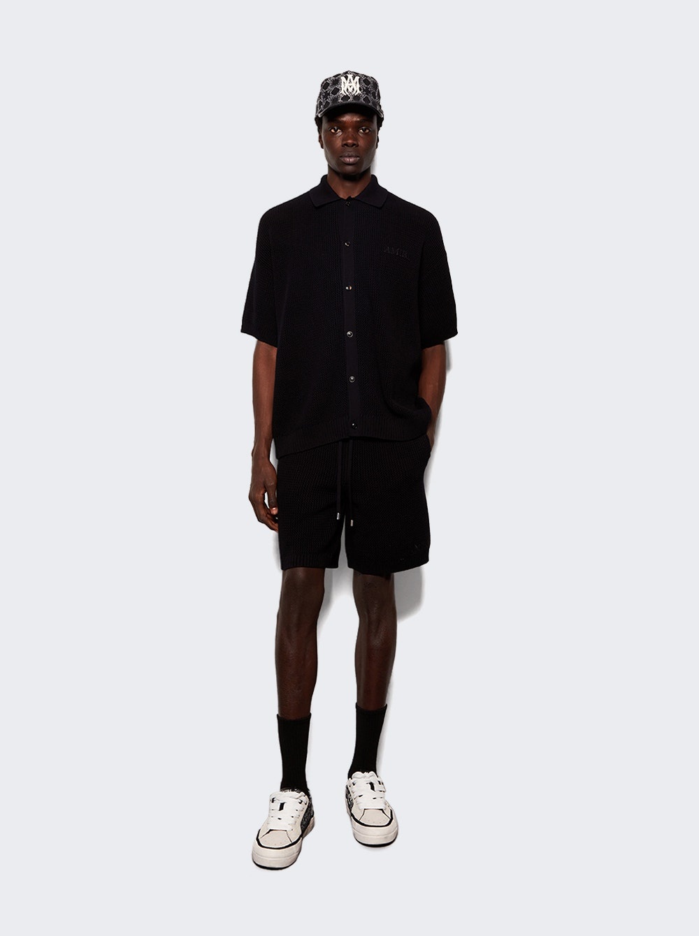 Crochet Mesh Shirt Black - 5