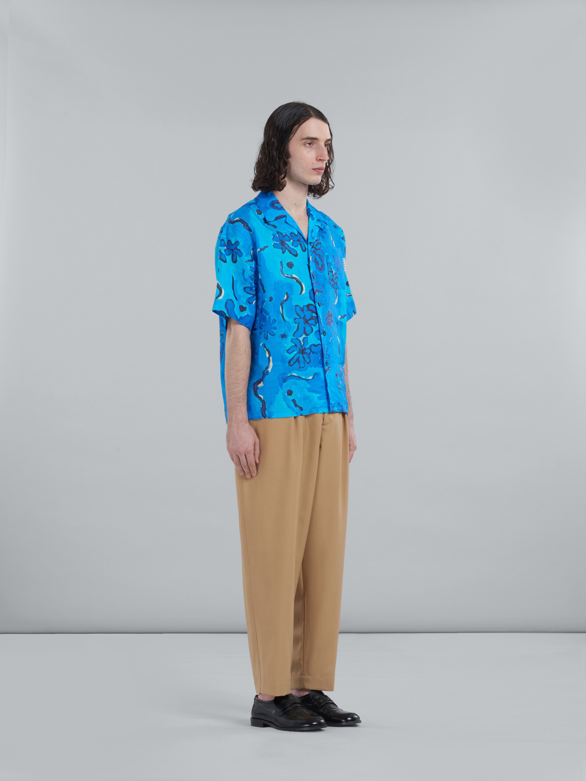 PRINTED BLUE RAMIÉ BOWLING SHIRT - 5
