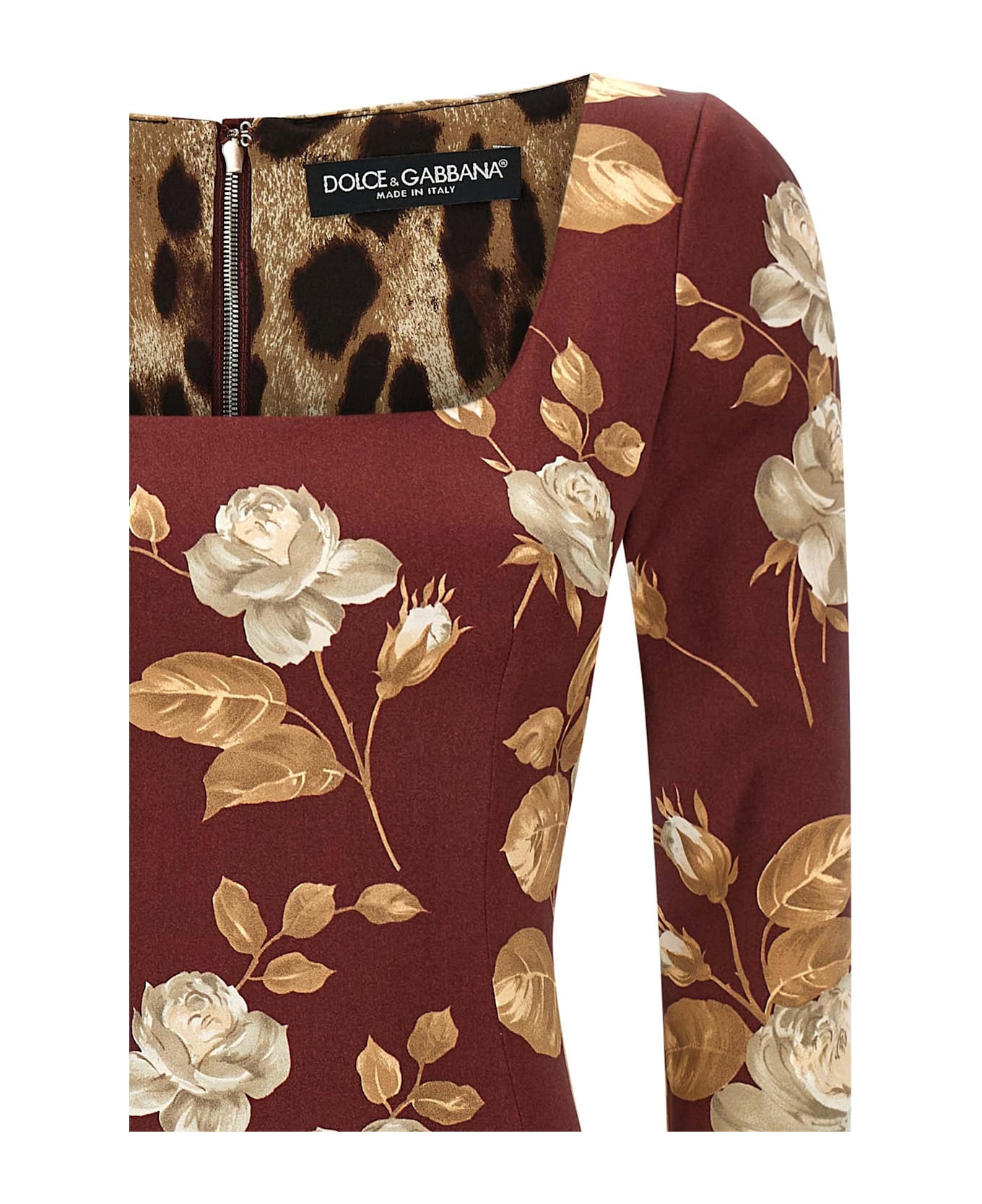 Rose Print Dress - 3