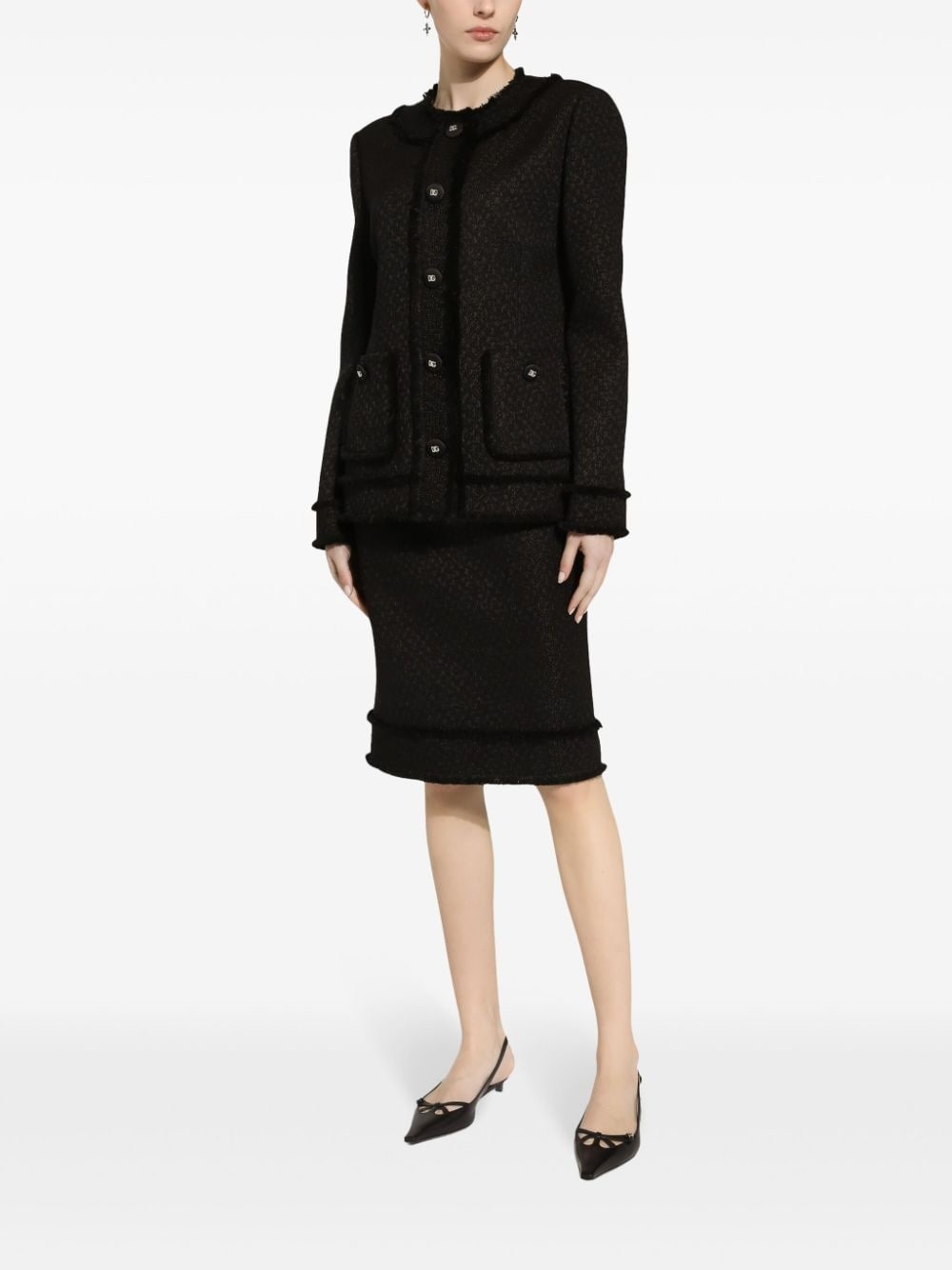 logo-engraved buttoned jacket - 2