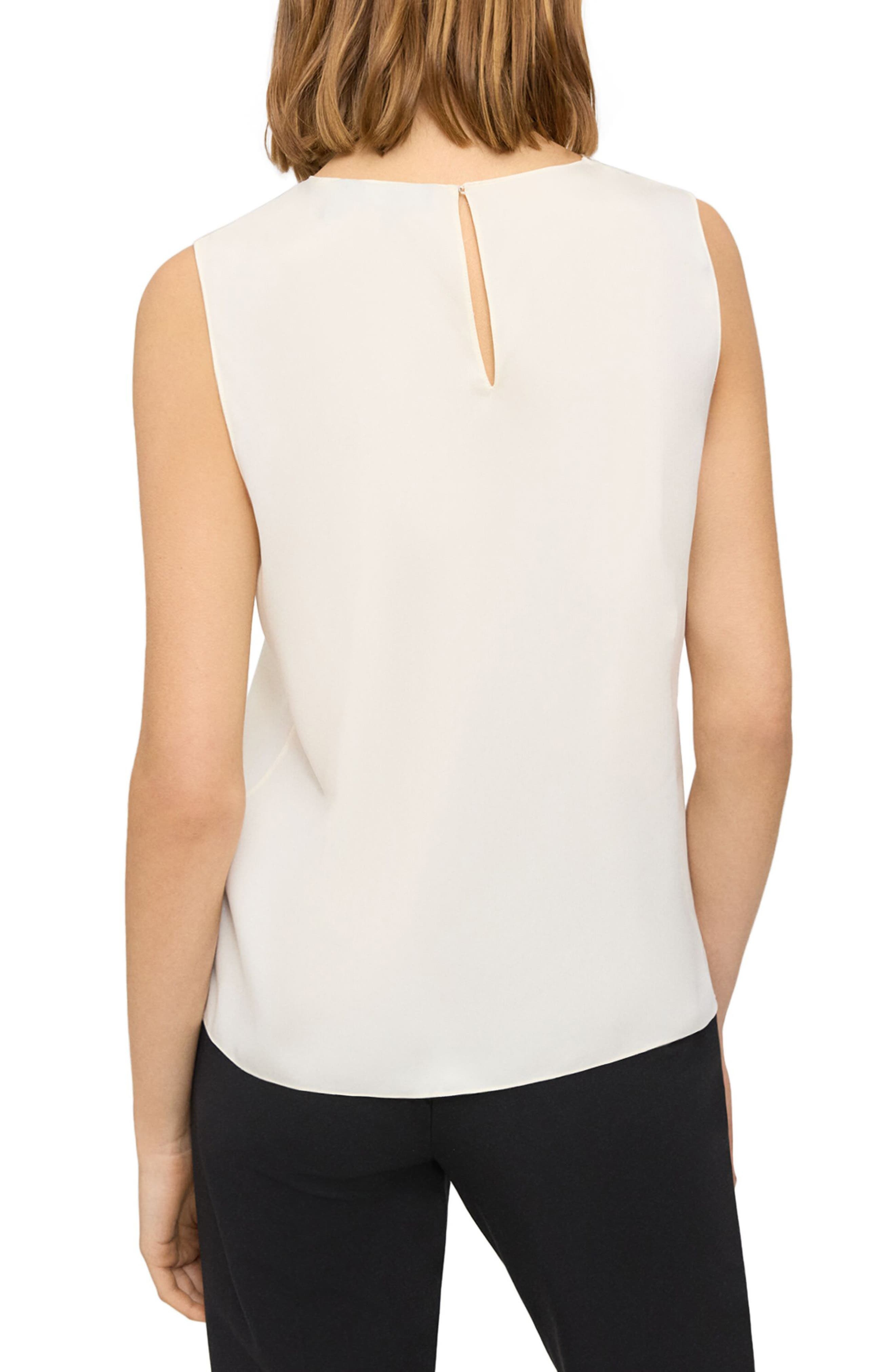 Theory Sleeveless Silk Blouse in Ivory at Nordstrom - 2