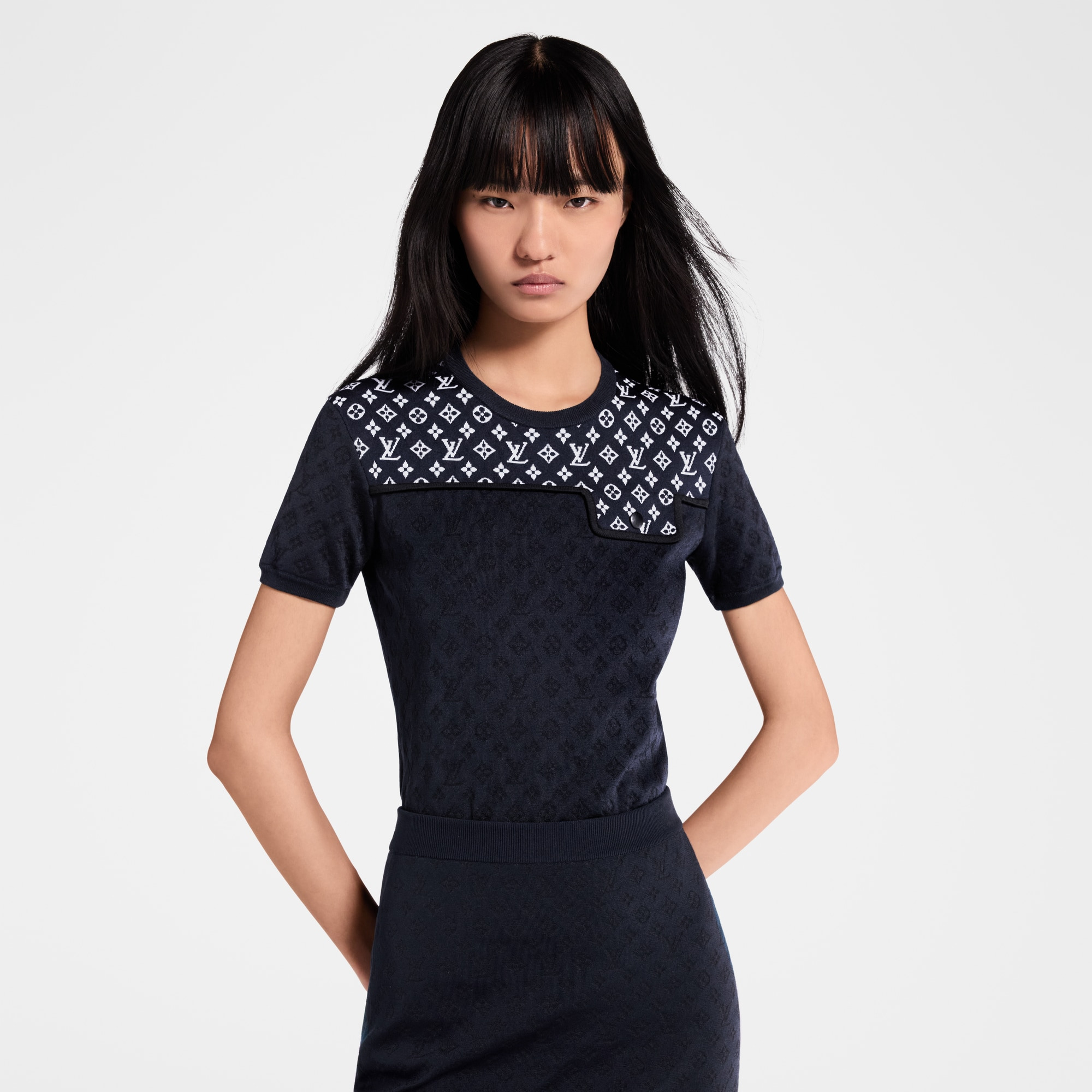 Monogram Jacquard Knit Top - 4