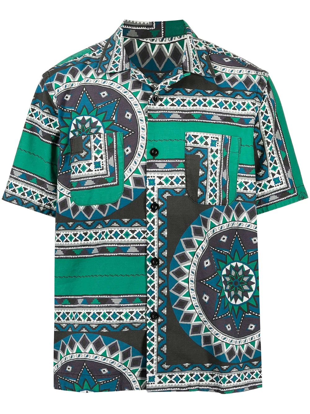 geometric-print cotton shirt - 1